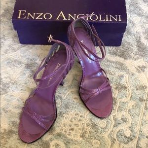 Enzo Angiolini purple strappy heels